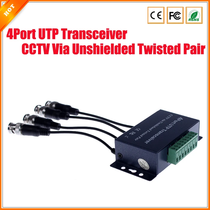 CCTV 4 канальный пассивный видео BNC мама к UTP камера DVR Balun 4 порта UTP Трансивер CCTV через неэкранированную витую пару