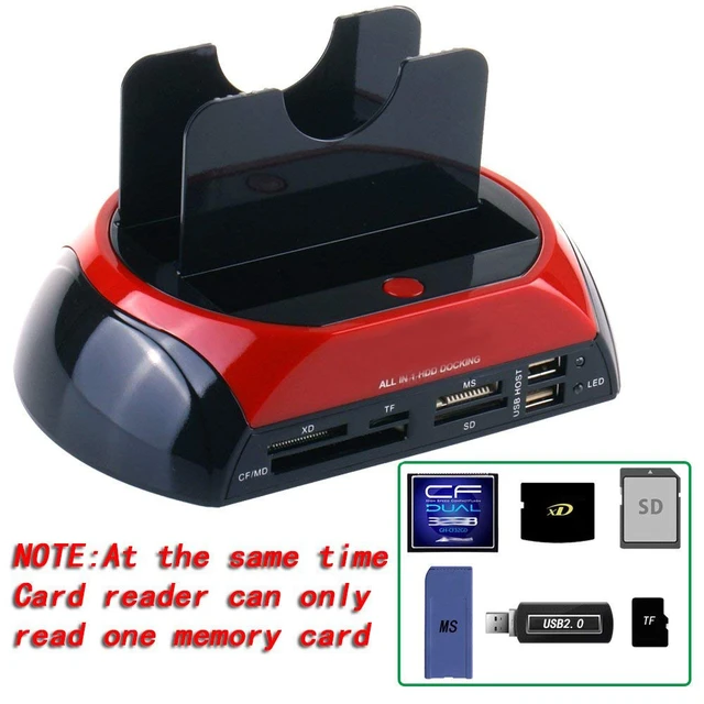 2.5 3.5 IDE SATA HDD Hard Drive Dock All In 1 Docking Station and Card  Reader