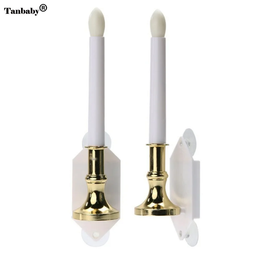 

Tanbaby 2pcs/lot Solar Powered Switch on/off 26 cm Simulation Candle Light Led Bulb for Window Wedding Party Wall homeDecoration