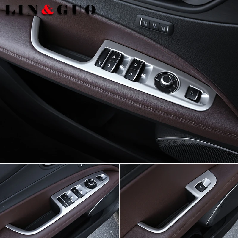 

4pcs ABS Chrome Interior Door Window Switch Panel Cover Bezel Trim Molding Fit For Alfa Romeo stelvio Car styling