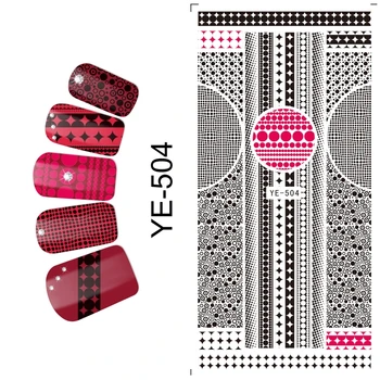 

WATER DECAL NAIL STICKER BLACK LACE CHESS BOARD STARS COBBLE STONE ABSTRACT PATTERN YE504-509