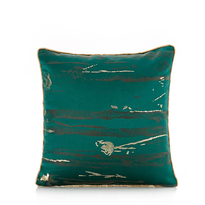 Черно-зеленая Высококачественная жаккардовая наволочка, декоративная подушка для гостиной, спальни, роскошная подушка для дивана под спину, наволочка - Цвет: 45x45cm