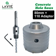 La vie 1 conjunto de broca sds plus 80mm, serra de buraco de concreto elétrica, oco, haste, 110mm, cimento ar condicionado de parede, pedra liga