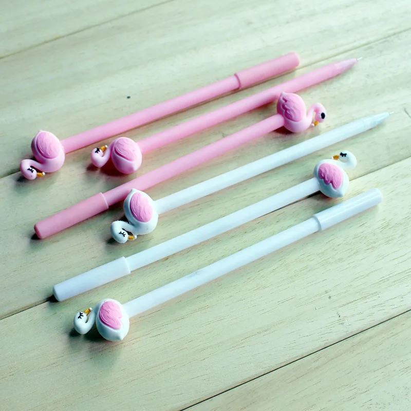 

2 0.38mm Rollerball Gel Pens Fine Point Cute Cartoon Flamingo Gel Pen Creative Gift