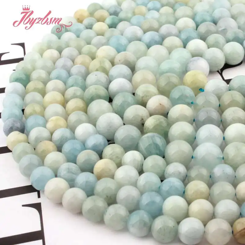 10mm Round Natural Multicolor Aquamarines Stone Beads For Bracelet Necklace DIY Jewelry Making Loose Strand 15