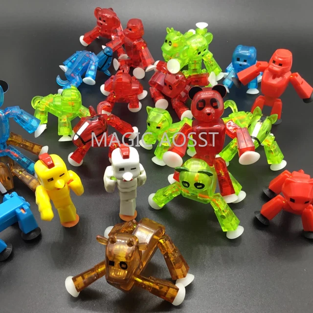 Suction Cup Stickbot Toys Sticky Robbot Toys For Boys Stick Bot Funny  Deformable Action Figure Sucker Toys Kids Child Toy