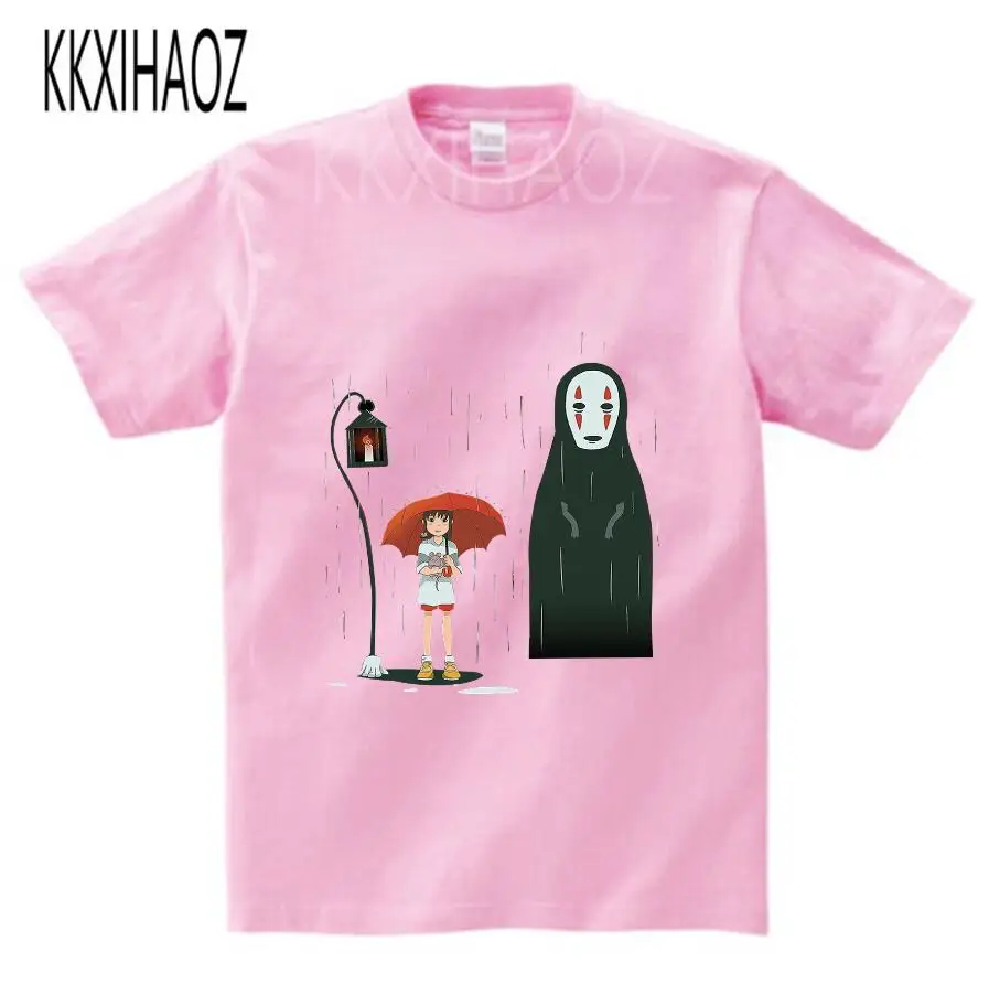 pink2 childreT-shirt Студийная Ghibli Миядзаки Хаяо, аниме, маска с духом, без лица, банка, персикового цвета, футболка с рисунком для детей, мальчиков и девочек, детская футболка - Цвет: pink2 childreT-shirt