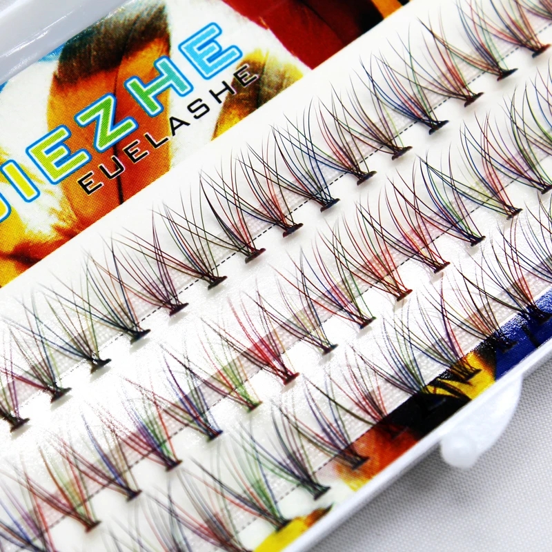 

Colored 1 Set 8 10 12 14mm Length Mink Eyelashes Super Soft Artificial False Eyelashes Extension 3D Individual Mink Eyelashes