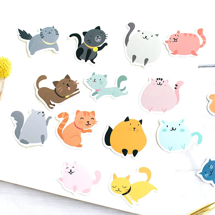 

1Pack/Sell Cat Cat Pudding Memo Pad Diary Stickers Pack Posted It Kawaii Planner Scrapbooking Stationery Escolar School Supplies