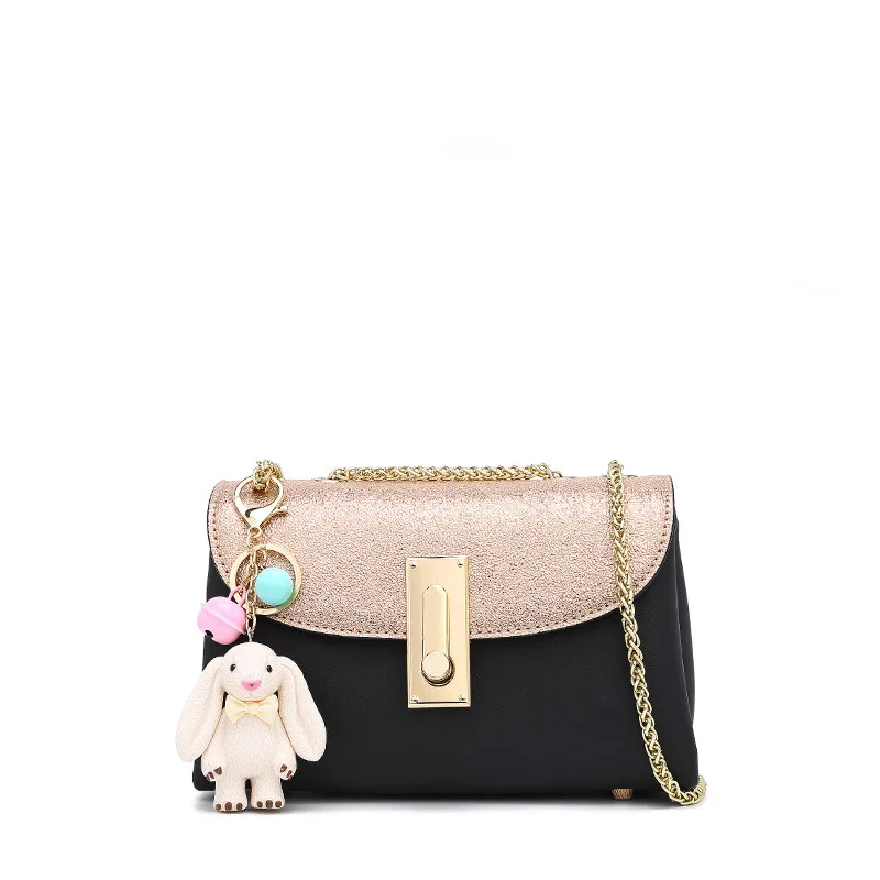 

2018 new Korean version of the contrast color fashion small square bag casual shoulder Messenger bag