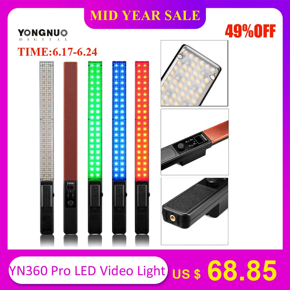 YONGNUO YN360 Pro LED Video Light RGB Full Color CRI95+ Max. 2560LM for