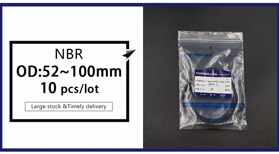 20 шт./лот Черный NBR уплотнительное кольцо 2,4 мм Толщина 52/55/60/62/65/70/75/80/85/90/95/100 мм OD-хомут с круглым воротником для мальчиков и девочек втулки конусовидных резиновых прокладка шайба