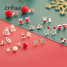 ZRHUA милые 925 пробы серебряные серьги-гвоздики для женщин и девушек, Стерлинговое Серебро-ювелирные изделия бренд oorbellen aros de plate 925, рождественские подарки