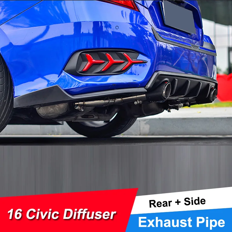 JNCFORURC задний диффузор Комплект кузова внешняя Настройка для honda Civic 2016 17 18 СЕДАН