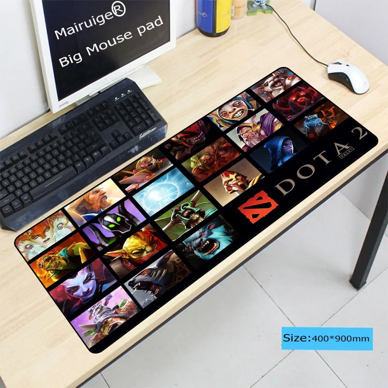 Mairuige 900*400*3mm DOTA 2 Gaming Mouse Pad Black Locking Edge Large