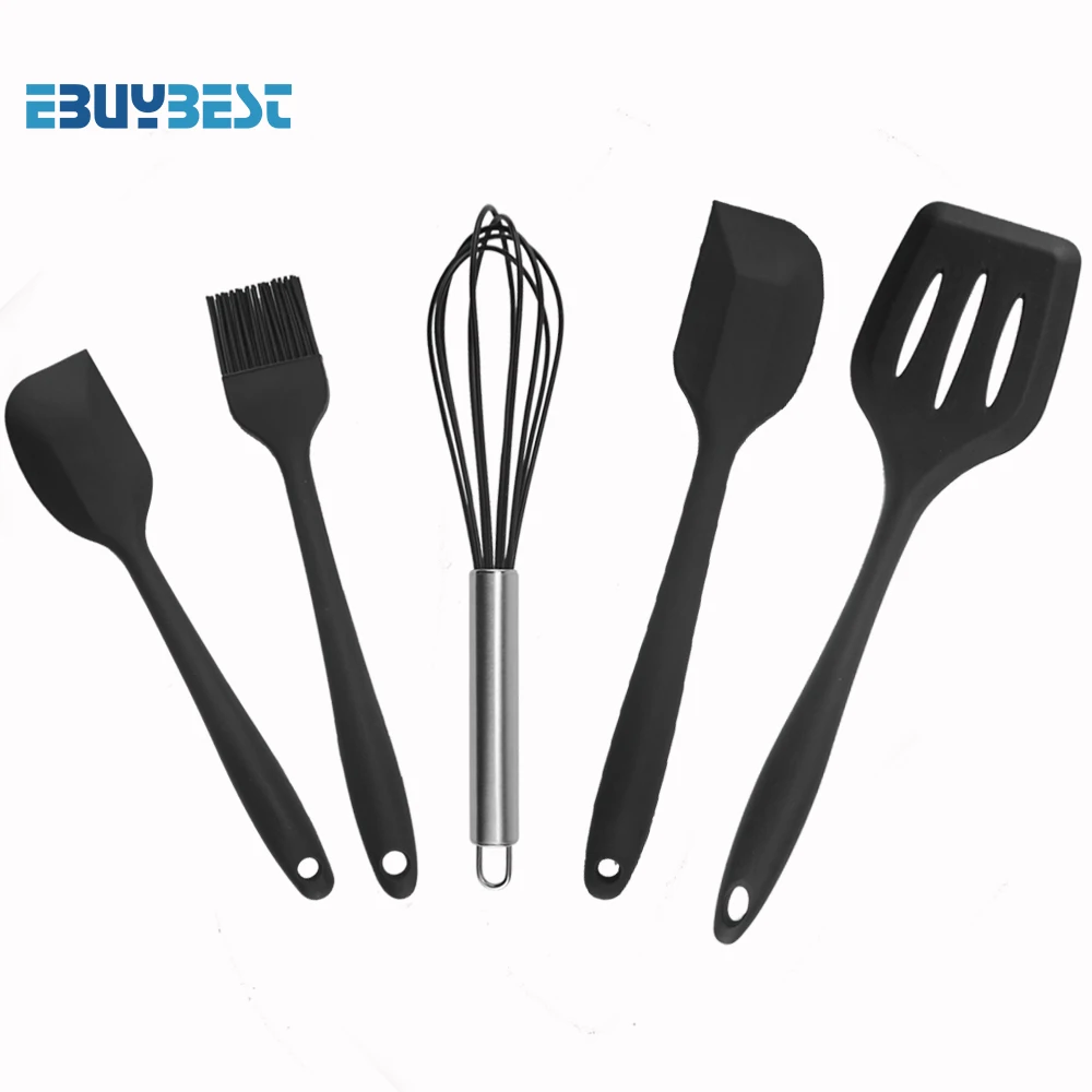  Cooking Tools Silicone Food Spatula Turner Basting Brush Egg Beater Whisk Scraper Spatula Silicone 