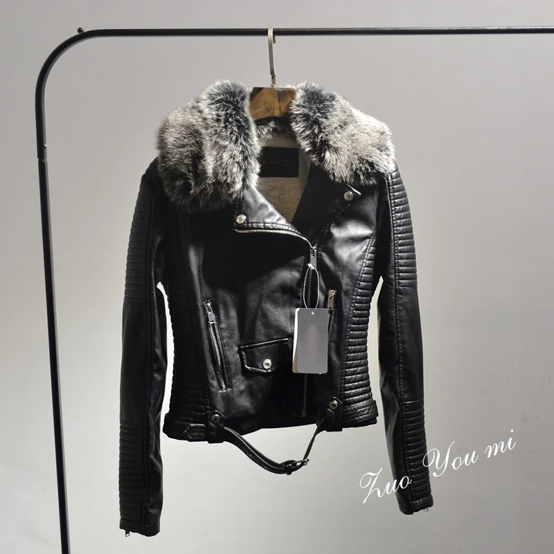 Velours Noir Agneaux culture Épaississement Printemps Cheveux Col Pu 2017 2016 Laine Plus Auto Manteaux rose Écharpes De Veste Mode Vente blanc Cuir OPkZiXuT