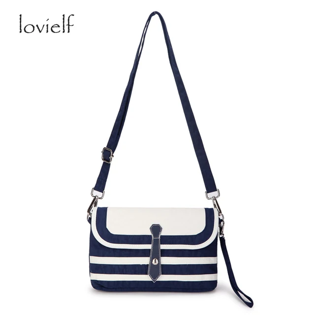 Lovielf Fashion Casual Women Marine Navy Blue Striped Shoulder Lovielf Fashion Casual Women Marine Navy Blue Striped Shoulder Bag High Quality C And