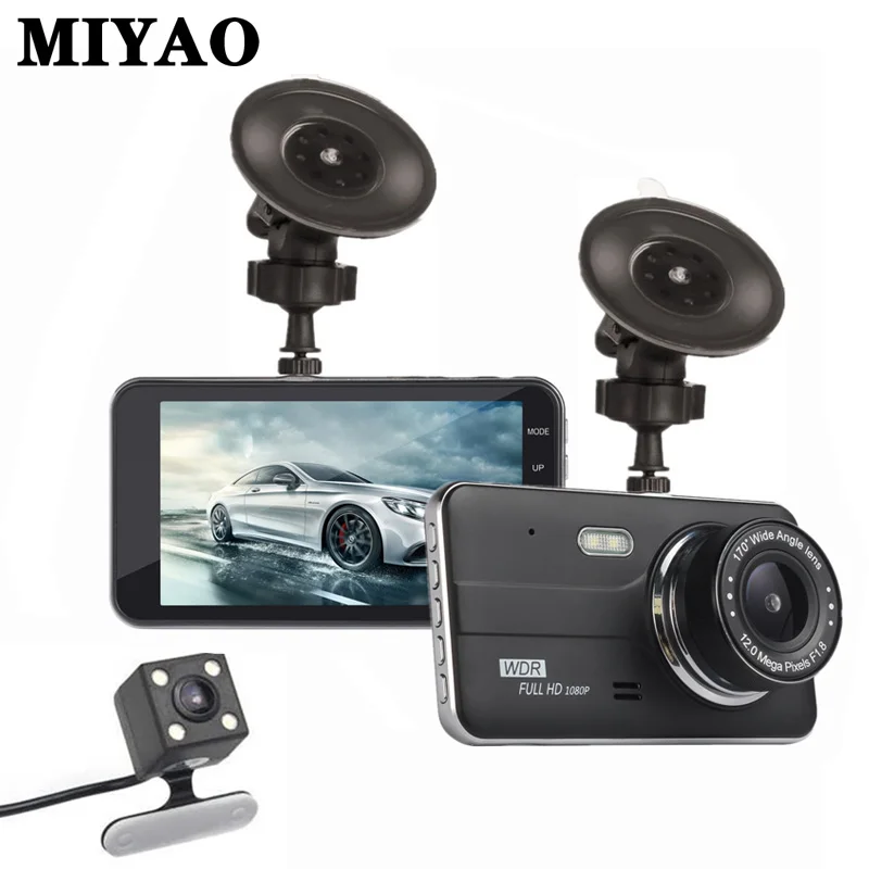 

4" Dual Lens Car Dash Cam WDR FHD 1080P Dash Camera Car 170 Degree Vehicle Driving DVR Recorder G-Sensor Night Vision DVR Camera