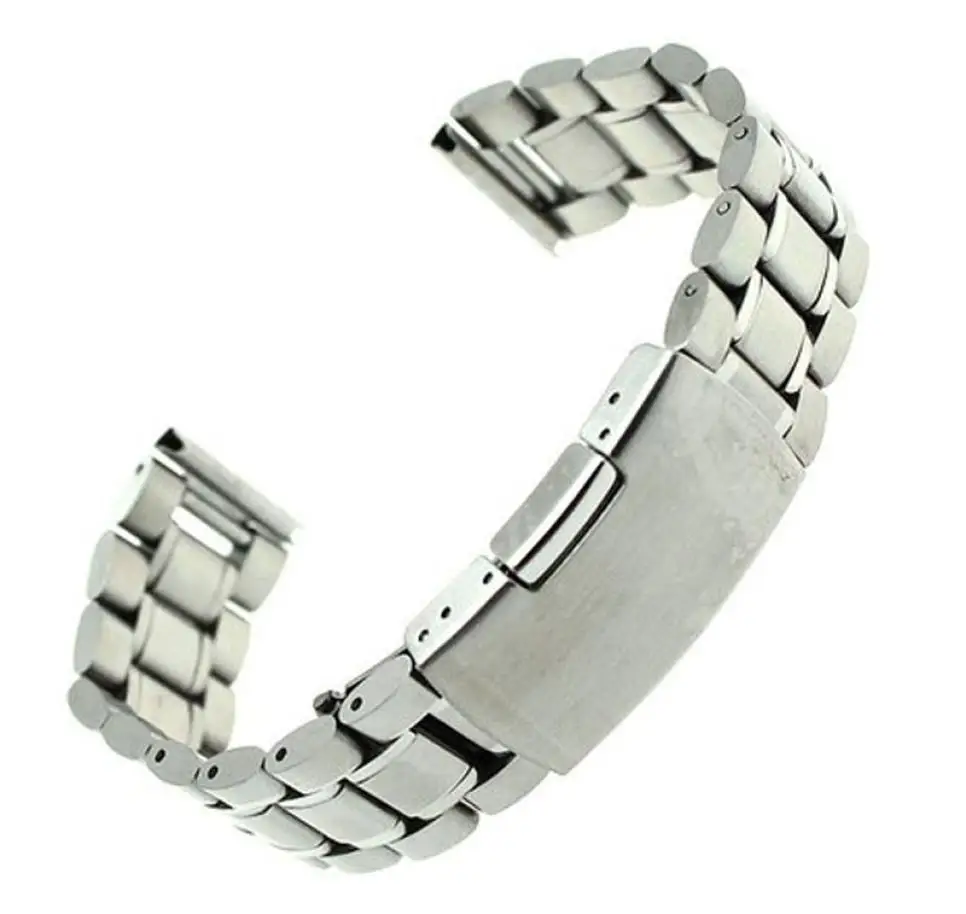 

Timezone #401 Duobla brand fashion Stainless Steel Bracelet Watch Band Strap Straight End Solid Links 22mm