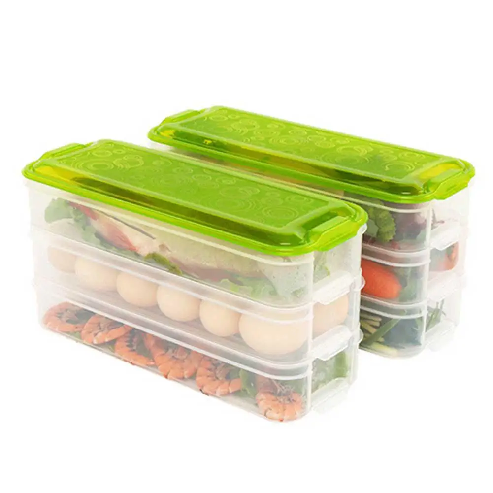 LanLan прозрачный холодильник еда свежесть хранения коробка 3 слоя яйца контейнер для хранения еды-25