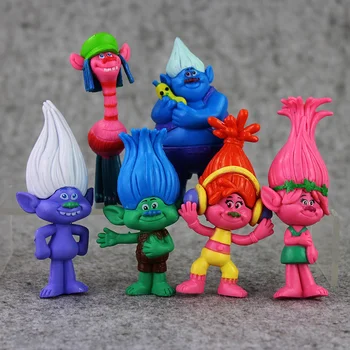 

Trolls Figure PVC Toy 6cs/lot pvc figure toy doll Kids Doll Poupee Bridget Poppy DJ Suki Branch Peppy Biggie Pendants