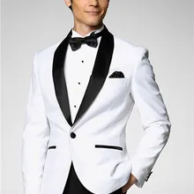 Свадебные приталенные смокинги одежда жениха Шаль Воротник из двух частей костюмы выпускного вечера Популярные