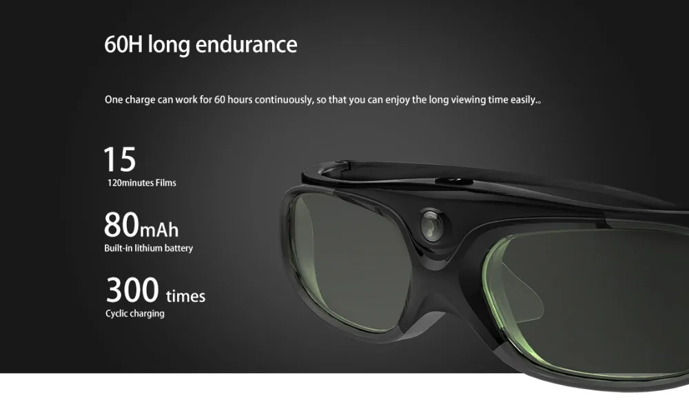 3D Glasses DLP-LINK XGIMI PROJECTOR H1 CC BATTERY 5