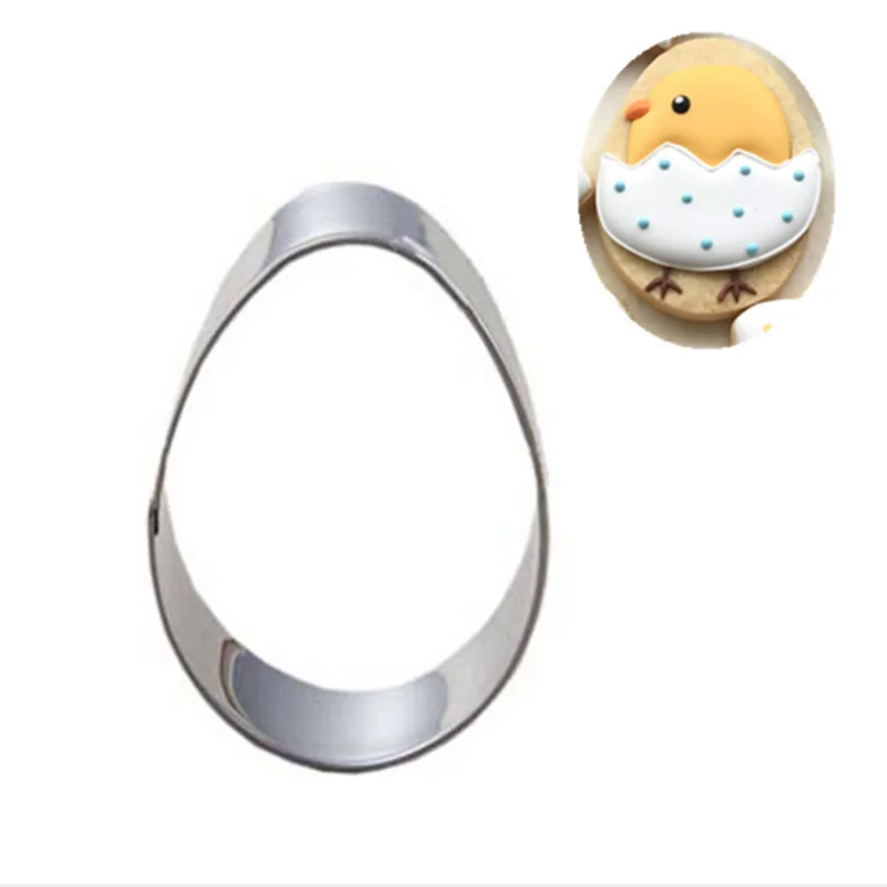 

Free Shipping 1PC Stainless Steel Cake Mould Cute Egg Shaped Pastry Cookie Cutter Cake Biscuit Baking Tool Mold Bakeware Tools