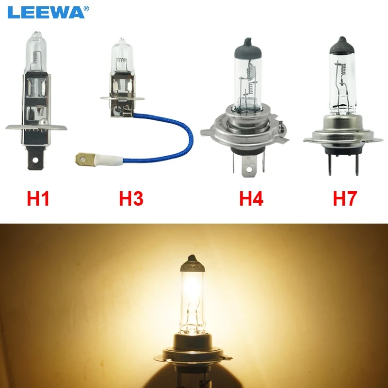 1 шт. Автомобильная галогенная лампа LEEWA H1/H3/H4/H7 24 В постоянного тока 70 Вт/100 Вт 3000K |