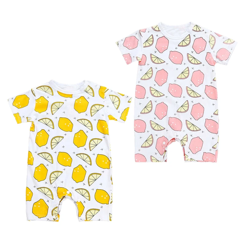 Baby Rompers Fruit Lemon Summer Clothes Short Sleeve Infant bebe Romper