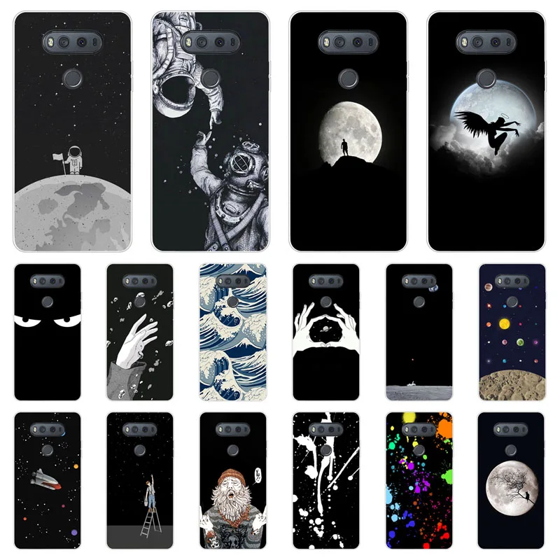 

for LG v20 Case,Silicon Black graffiti Painting Soft TPU Back Cover for LG v20 Protect Phone cases shell