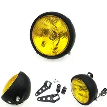 font b Motorcycle b font font b Headlight b font Chrome Yellow Cafe Racer font
