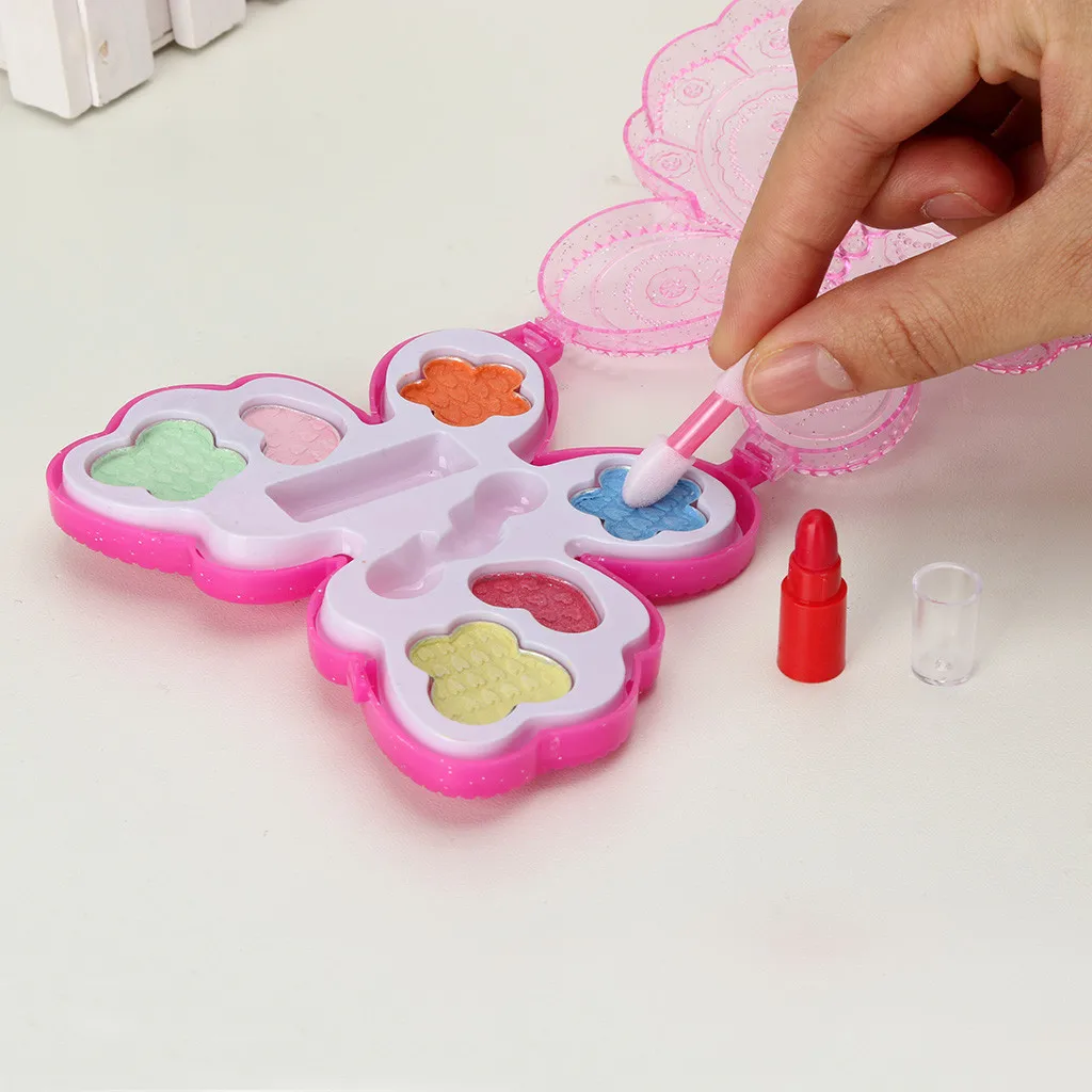 Kids Pretend Role Play Princess Girl's Washable Makeup Toy NON TOXIC Deluxe Makeup Case Set For Kids Pretend Play Toy D7