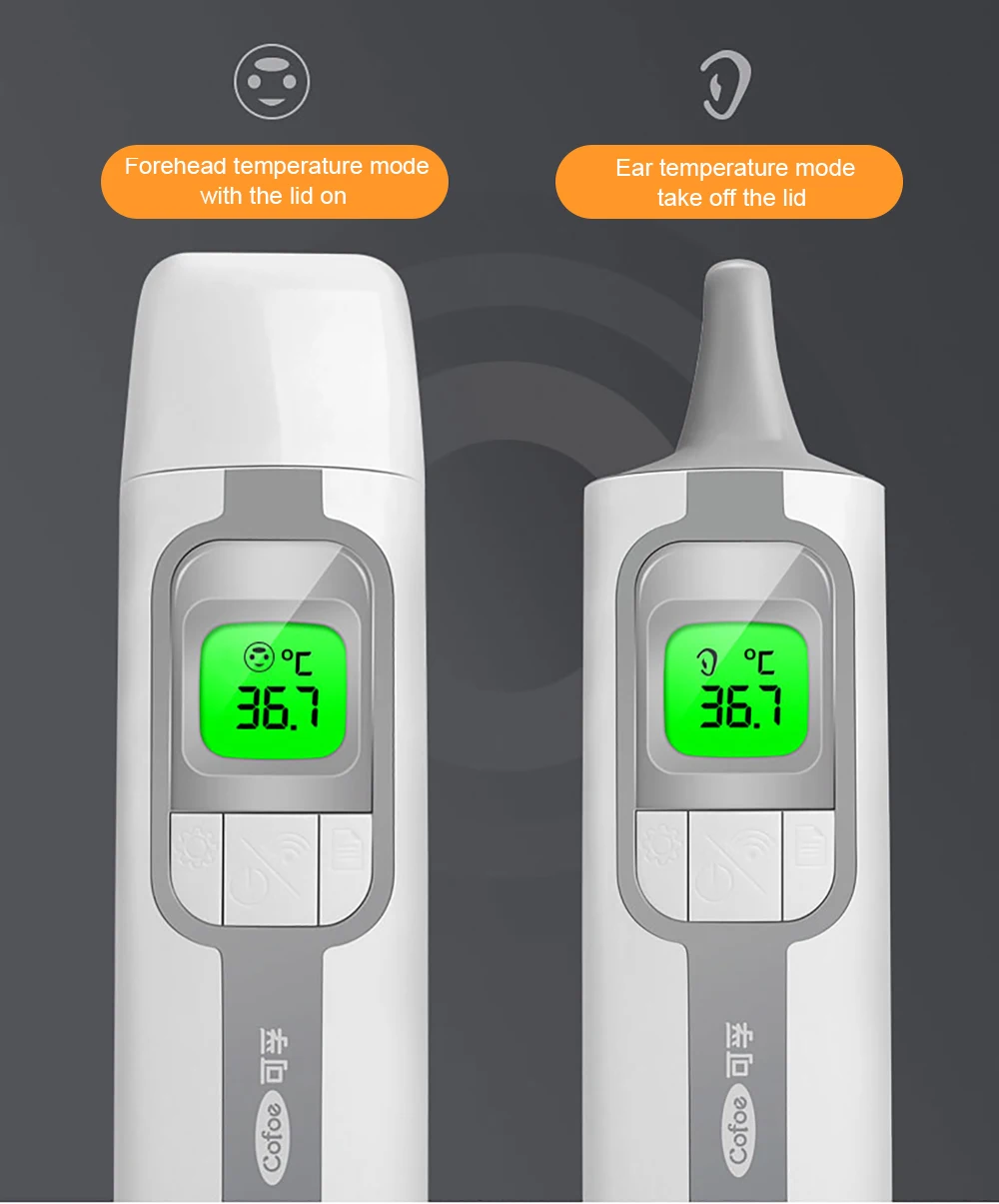 Cofoe, Детский термометр, термометр, измерение лба и ушей, электрический цифровой инфракрасный бесконтактный прибор для измерения температуры