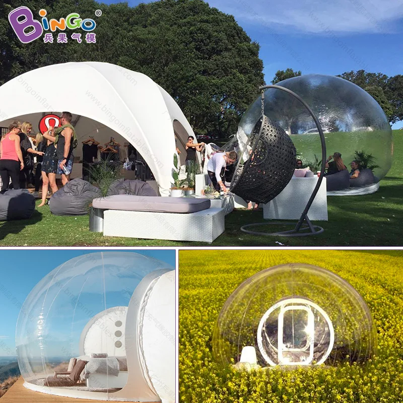 free shipping to Morocco Inflatable transparent clear bubble tent High quality outdoor tarvel clear