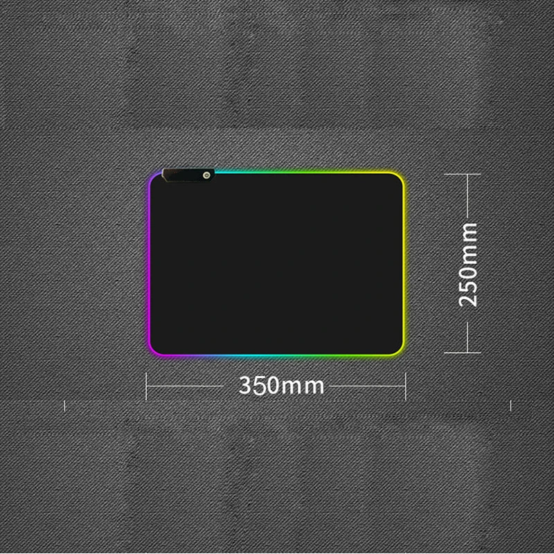 Игровой коврик для мыши с подсветкой, очень большой, тонкая поверхность, водонепроницаемый, прочный, сшитый, фиксирующий, красочный светильник, RGB коврик для мыши - Цвет: 350 250