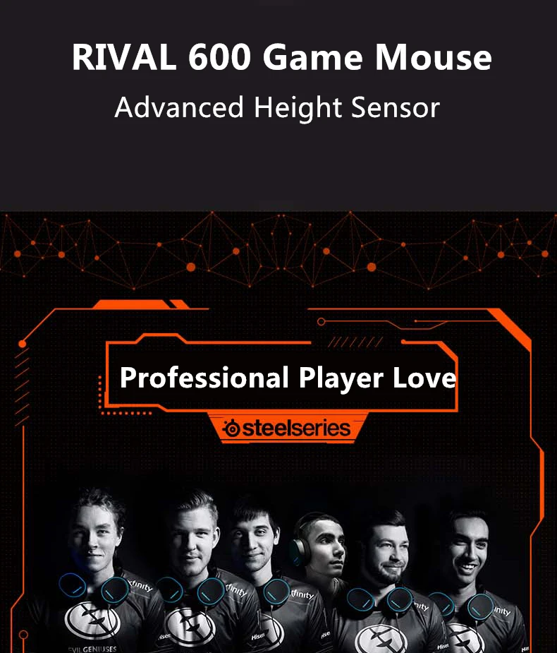 Проводная игровая мышь SteelSeries Rival 600, RGB, программирование макросов, двойной датчик противовеса, противоскользящая мышь свободного веса