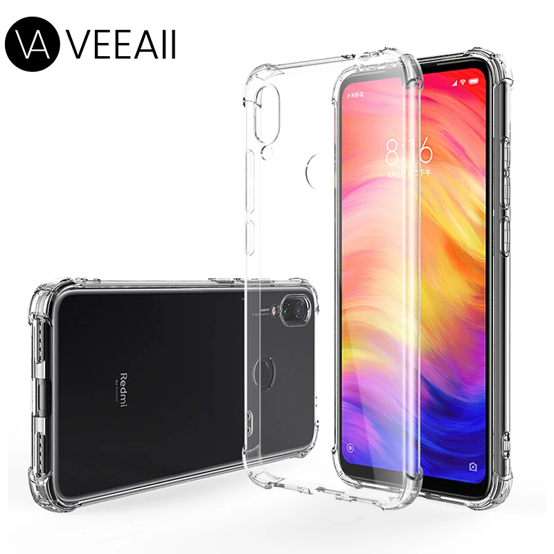 VEEAII Transparent Phone Case for Xiaomi redmi note 7 5 6 K20 Pro Silicone Back Protector |