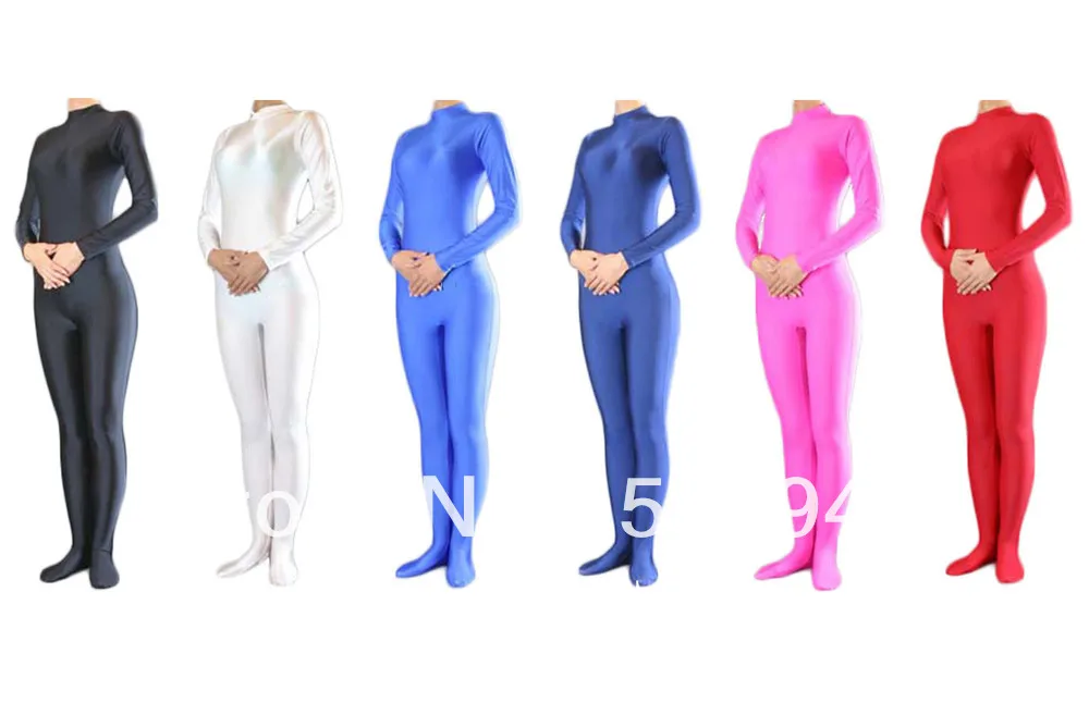 Free Shipping DHL Wholesale Unitard Solid Color Spandex Lycra Catsuit font b Women b font Unitard