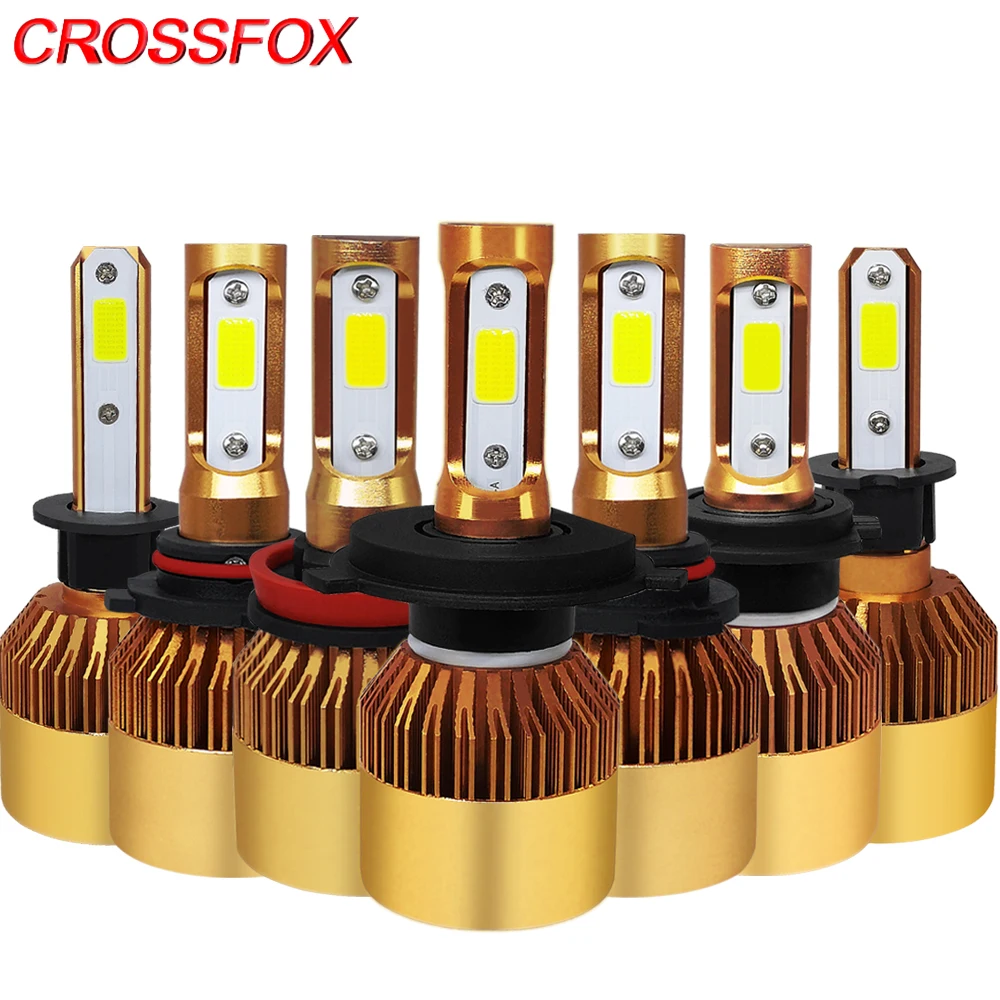 

CROSSFOX Car Styling Headlights LED H7 H1 H3 H11 9005 HB3 9006 HB4 9003 HB2 H4 LED 12V 6000K 8000LM 1 Pair Auto Lamp Bulbs