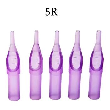 

50PCS Round Size 5 Disposable Purple Short Tattoo Tip Tube Nozzle Supply -5RT