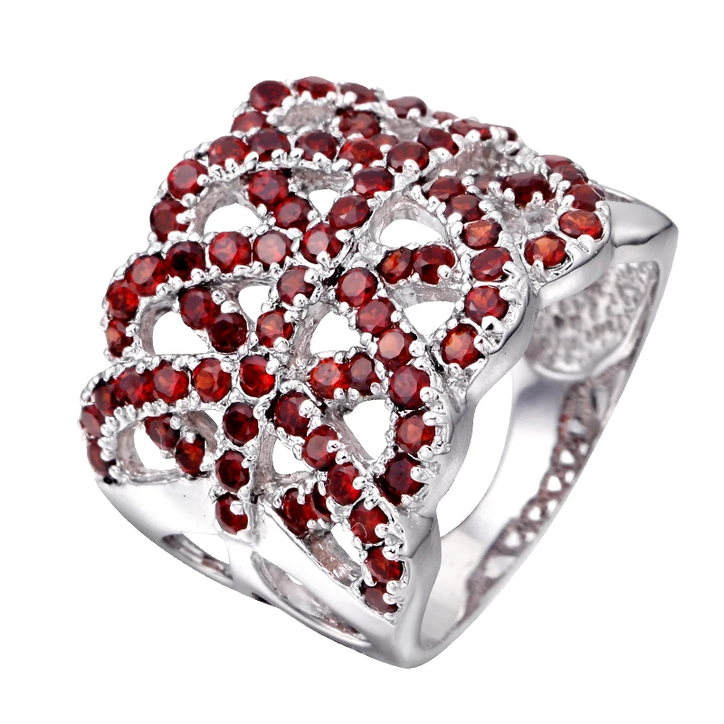

Natural Garnet ring Birthstone Sterling 925 silver Women romantic Luxury jewelry handmade Bohemia national style knot sr0007g
