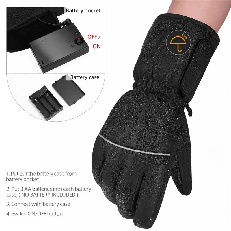 CLISPEED 2 шт изолированные перчатки с подогревом для охоты женщин мужчин Уличная зима