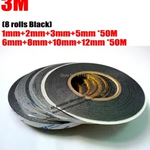 Смешанные 8 шт. 1 мм/2 мм/3 мм/5 мм/6 мм/8 мм/10 мм/12 мм* 50 м черный 3 м двусторонняя клейкая лента липкий ЖК сенсорный экран Стекло сборка