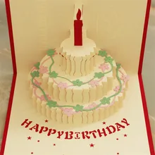 Adicolo торт ко дню рождения 3D Бумага лазерная резка всплывающие открытки ручной работы на заказ поздравительные подарочные Открытки Сувениры вечерние поставки