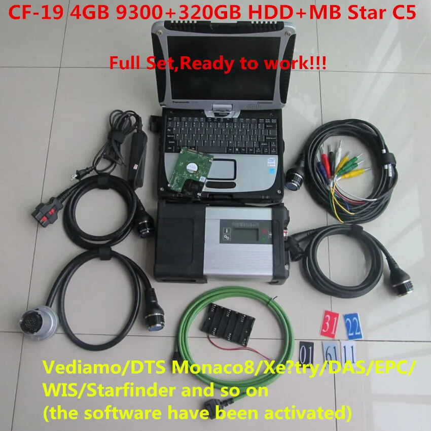C5-CF19-320G HDD MB Star C5 Sd Подключение мультиплексор компактный c5 для Mercedes Benz автомобилей/грузовиков со звездой c5 vediamo dts 12 hdd/ssd с CF19 4G - Цвет: C5-CF19-320G HDD
