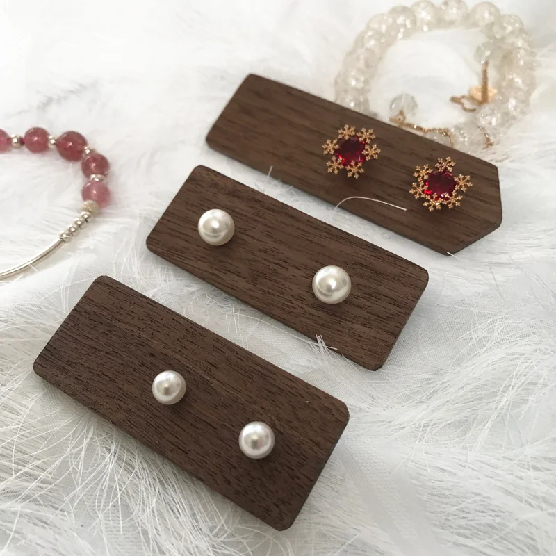 

New Fashion Black Walnut Wood Earrings Display Card Jewelry Display Card Wood Jewelry Display Card