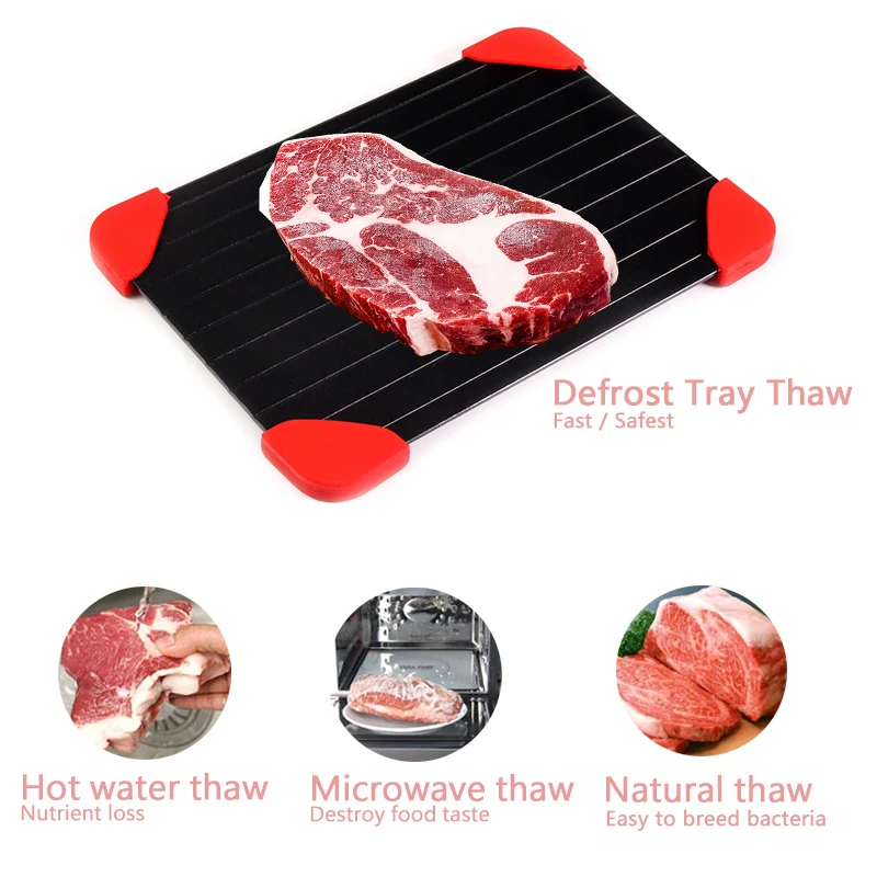 Fast Defrost Tray/Thawing Meat / Frozen Foods The Safest Defrost Tray Without Use Microwave, Heating Tray Defroster
