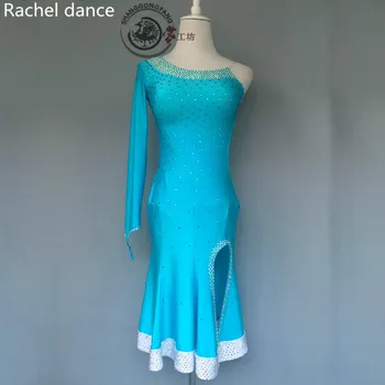 

2017 New Latin Dance Dresses Girl Red Long Sleeves Rumba/Samba/Ballroom/Tango Dance Clothing Kids Latin Dance Dress Costume